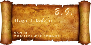 Blaga István névjegykártya